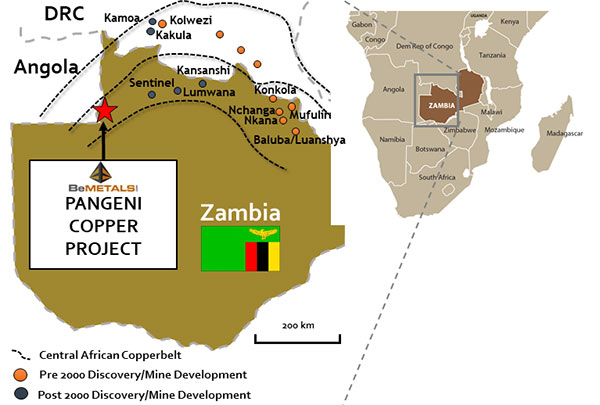 Pangeni Copper Project Location Map